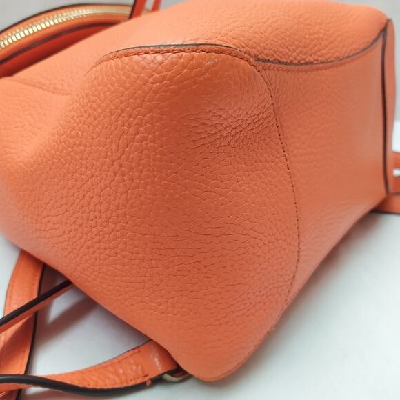 Kate Spade New York Orange Pebbled Leather Zipper Drawstring Top Handle Backpack main image 10